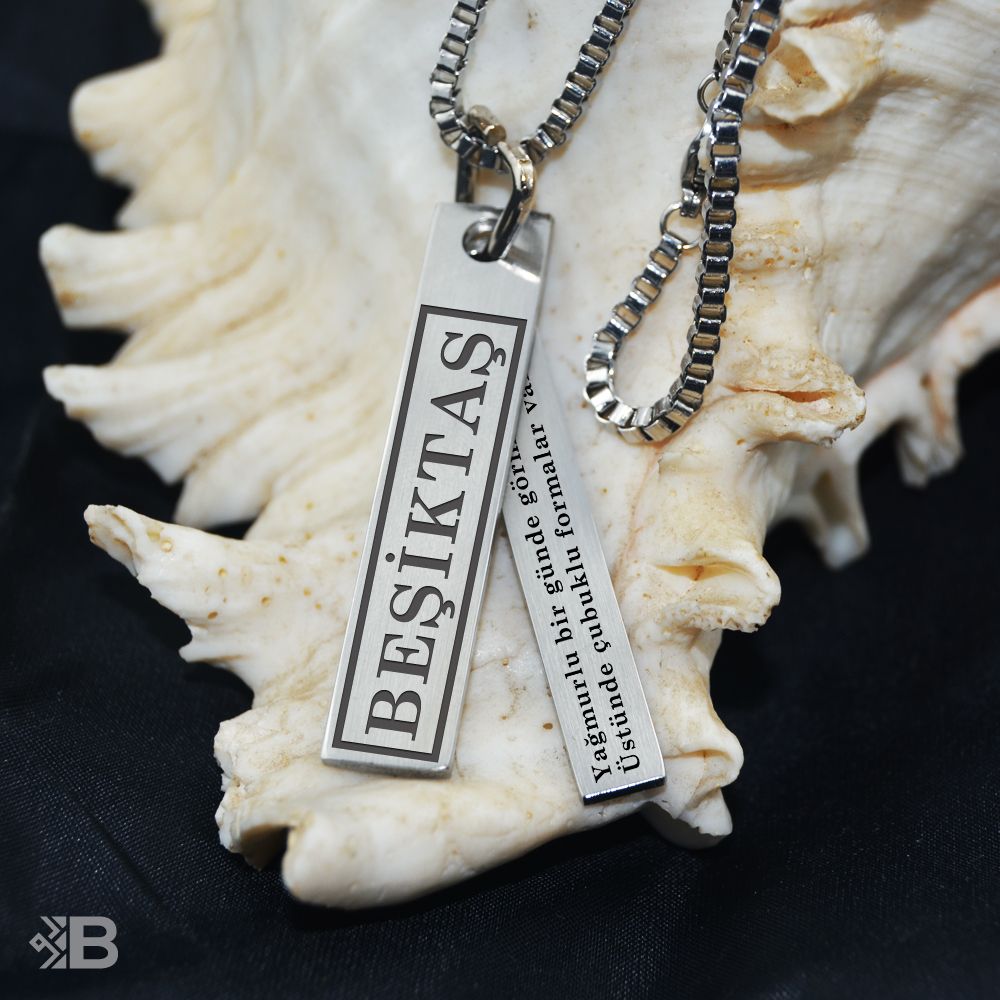 Beşiktaş Lama Çubuk Çelik Kolye